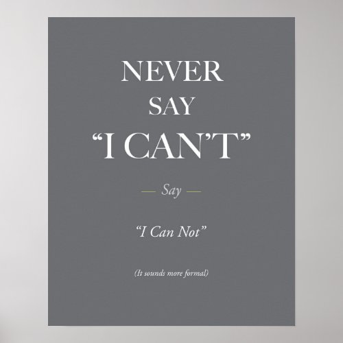 Never say I cant Poster