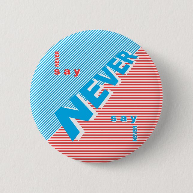 Never Say Never, inspirational Button (Front)