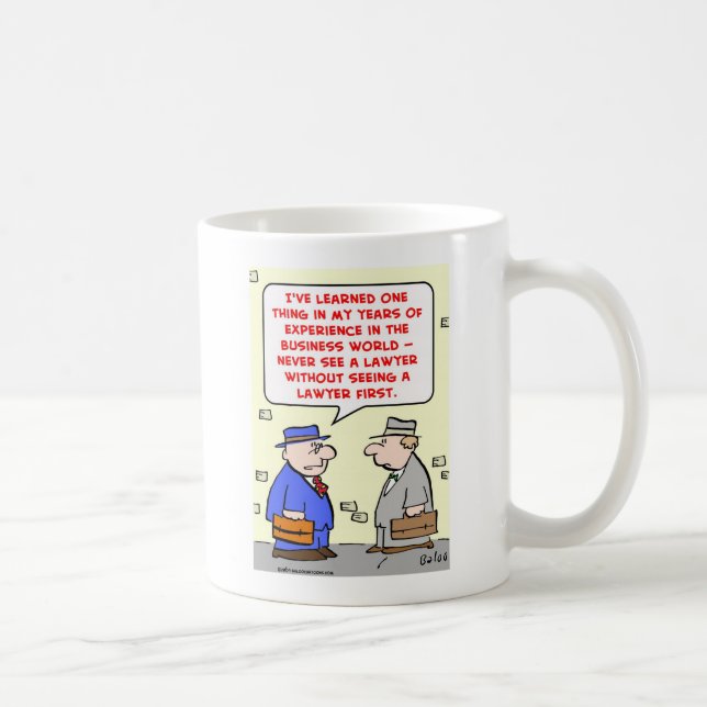 never see a lawyer coffee mug (Right)