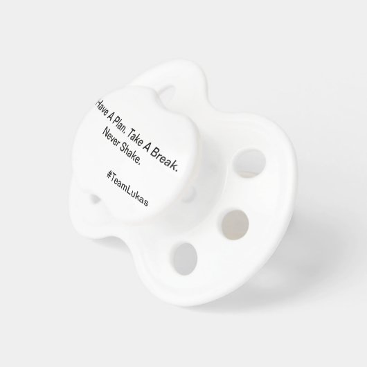 Never Shake Binky Pacifier (Front Right)