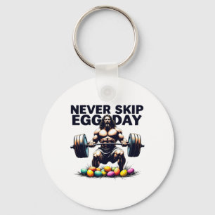 Never Skip Egg Day Tee Funny Jesus Easter Gym Leg Keychain