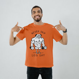 Never Skip Leg Day - Funny Gym Pug T-Shirt