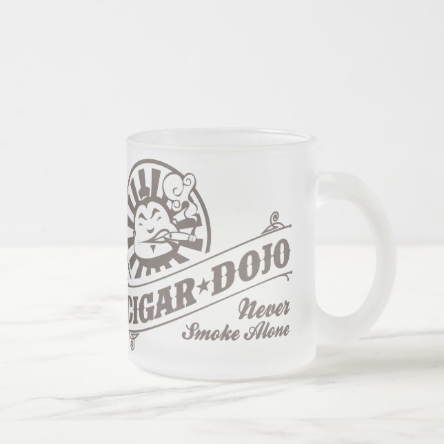 Never Smoke Alone Frosted Glass Coffee Mug (Right)
