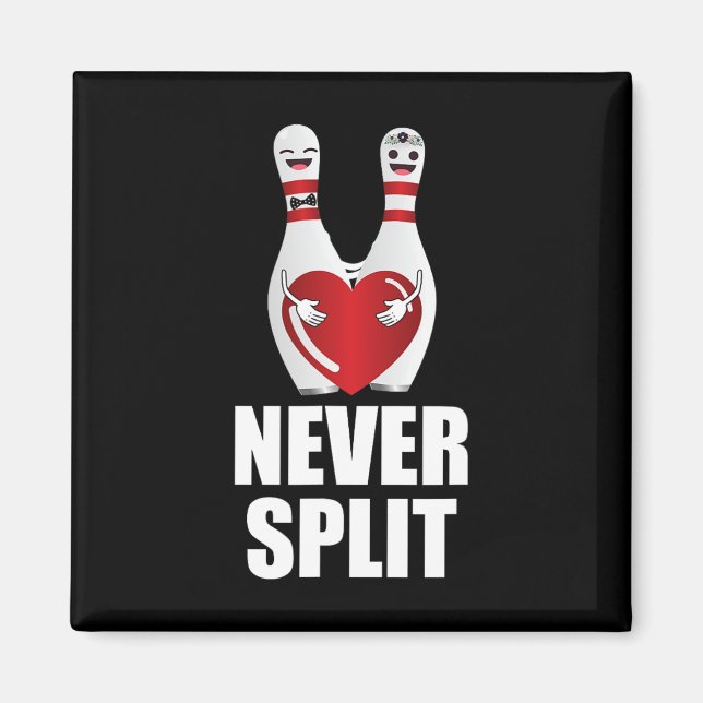 Never Split Bowling Pins Valentine's Day Couples M Magnet (Front)