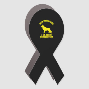 Never stand between a girl and her German Shepherd Car Magnet