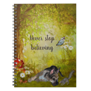 Never Stop Believing German Shepherd Puppy Notebook