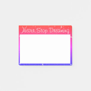Never Stop Dreaming Colorful Stars Post-it Notes