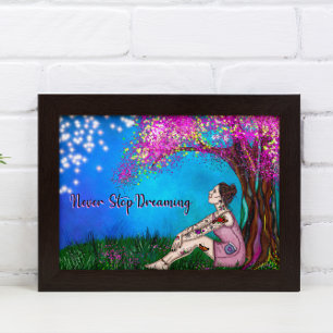 Never Stop Dreaming Whimsical Art Poster