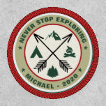 Never Stop Exploring Adventurers Patch<br><div class="desc">Never Stop Exploring Adventurers Patch -  Find your truth with this stylish personalized adventurer patch featuring camping icon elements. Also a wonderful gift idea for all traveler/adventurers.</div>
