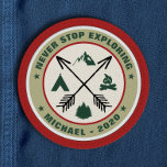 Never Stop Exploring Adventurers Patch<br><div class="desc">Never Stop Exploring Adventurers Patch -  Find your truth with this stylish personalized adventurer patch featuring camping icon elements. Also a wonderful gift idea for all traveler/adventurers.</div>