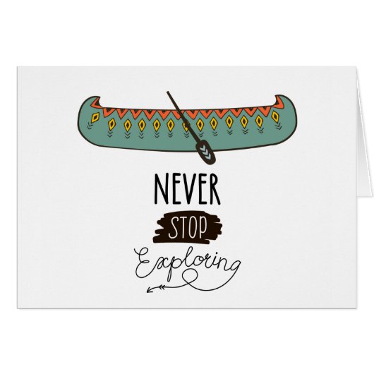Never Stop Exploring Canoe Cards (Front Horizontal)