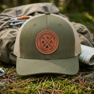 Never Stop Exploring Compass Wilderness Adventure Leather Patch Hat