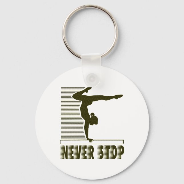 Never Stop: Gymnastics Keychain (Front)