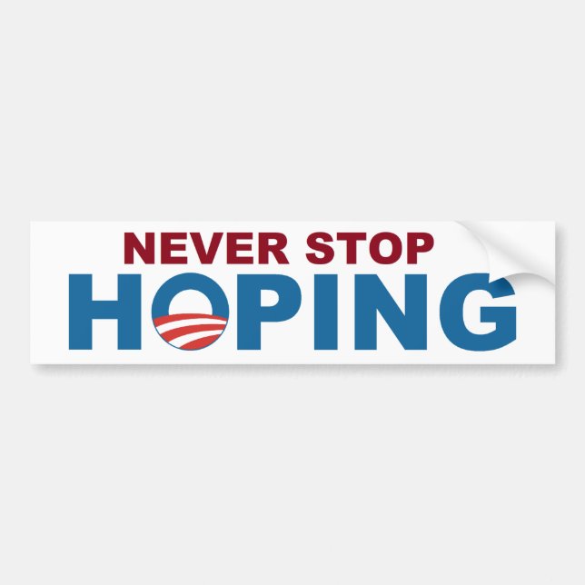Never Stop Hoping sticker with Obama "O" (Front)