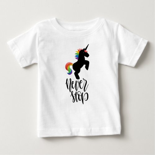 Never stop Horse print T_Shirt