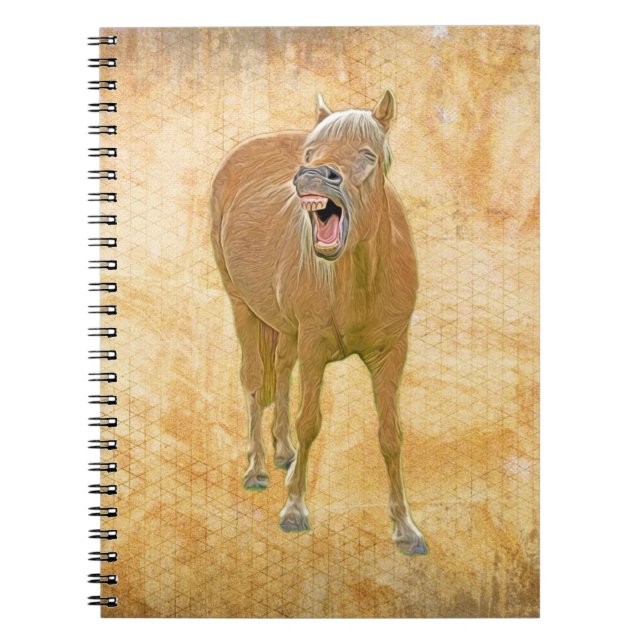 Never stop laughing! Funny horse painting Notebook (Front)