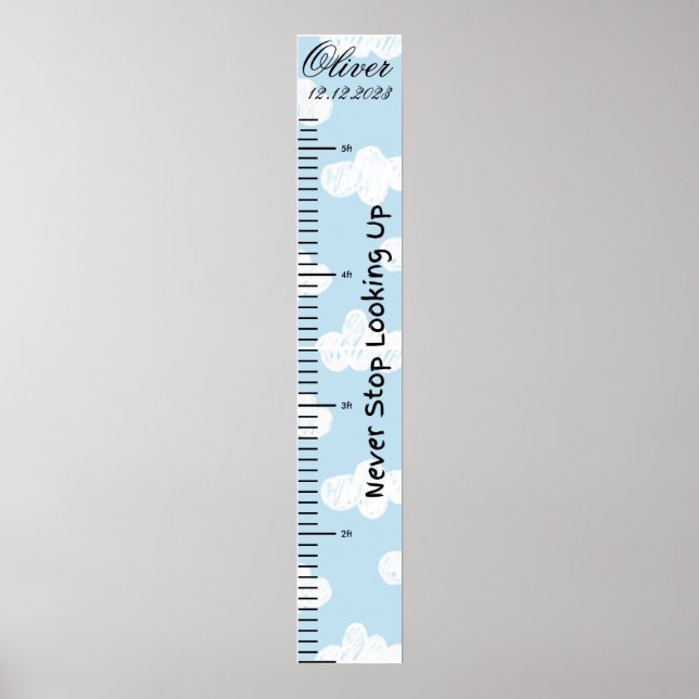 Never Stop Looking Up  Baby Boy Growth Chart (Front)