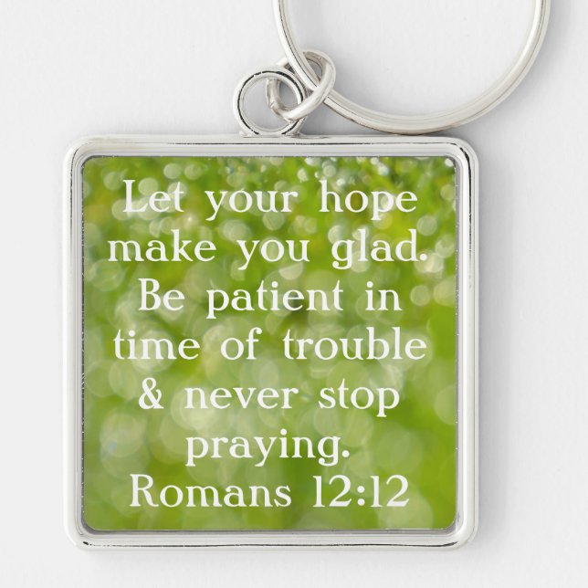 never stop praying bible verse key chain (Front)