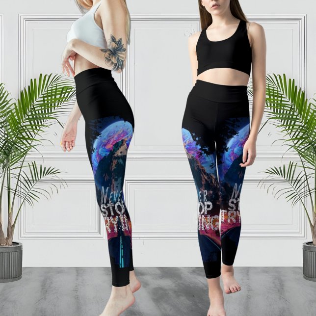 Never Stop Trying Modern Black sport LEGGINGS (Creator Uploaded)