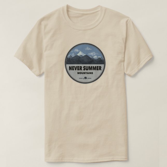 Never Summer Mountains Colorado Camping T-Shirt (Design Front)