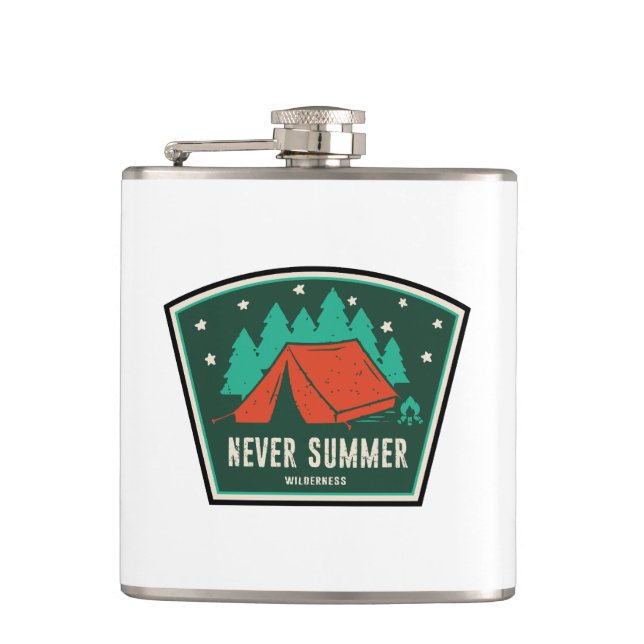 Never Summer Wilderness Colorado Camping Flask (Front)