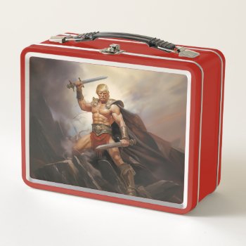 Never Surrender Fantasy Trump Barbarian Of Freedom Metal Lunch Box by Libertymaniacs at Zazzle