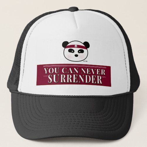 Never Surrender Leon The Panda Bear Trucker Hat