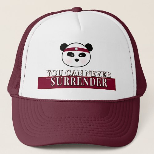 Never Surrender Leon The Panda Bear Trucker Hat