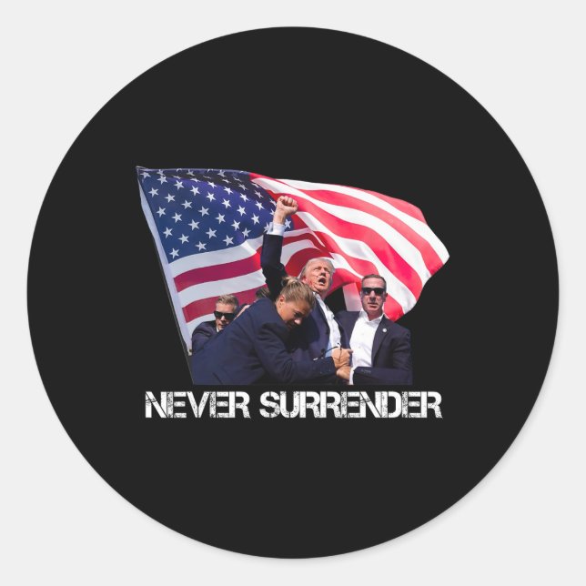 Never Surrender Tee  Classic Round Sticker (Front)