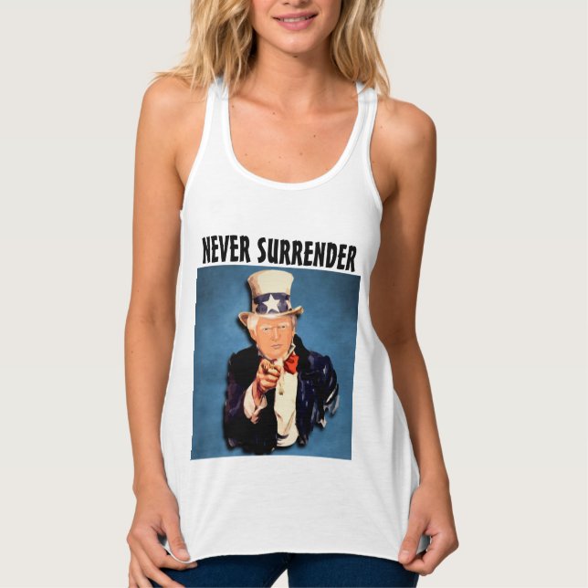 NEVER SURRENDER TRUMP PATRIOT PARTY T-SHIRTS (Front)