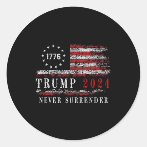 Never Surrender Trump Vance 2024  Classic Round Sticker