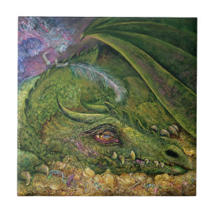 Never Tickle a Sleeping Dragon 6x6 Ceramic Tile