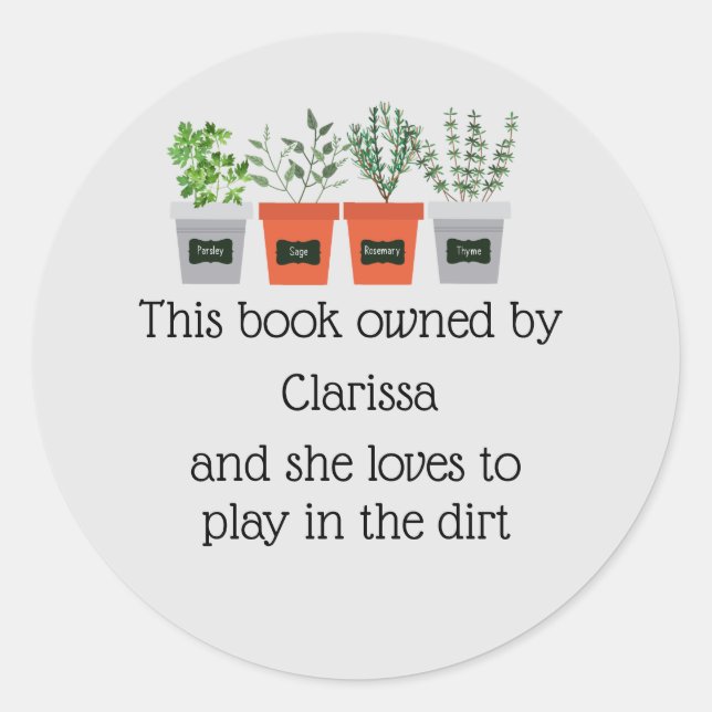 Never to Old Fun Gardening Quote Bookplate (Front)