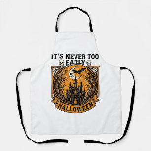 Never Too Early Halloween Haunted House Moon Bat_1 Apron