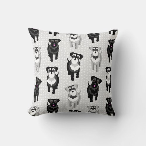 Never Too Many Schnauzers Throw Pillow