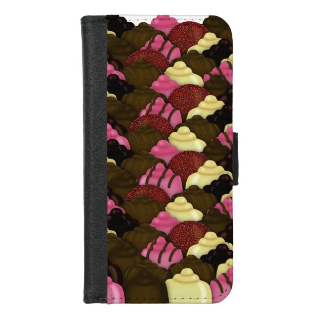 Never Too Much Chocolate - Valentines Day Candy iPhone Wallet Case (Front)