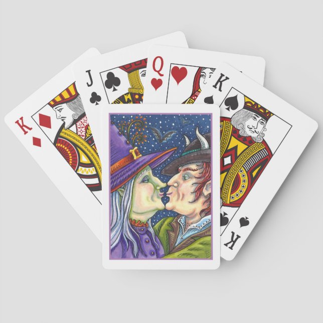 NEVER TOO OLD FOR ROMANCE, WITCH & WARLOCK IN LOVE POKER CARDS (Back)