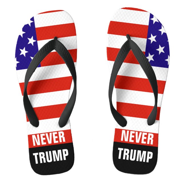 NEVER TRUMP For President 2016 Flip Flops (Footbed)