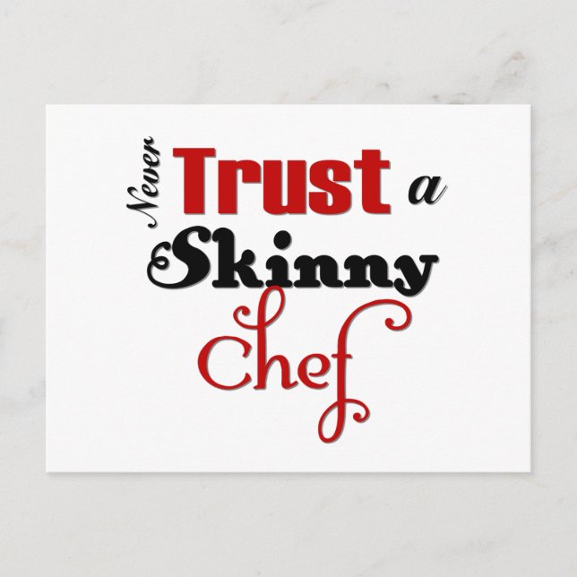 Never Trust a Skinny Chef Postcard (Front)
