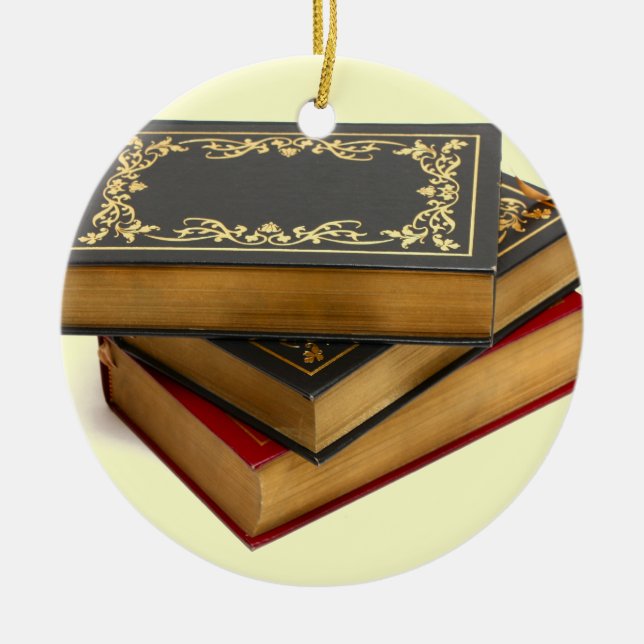 Never trust anyone who has not brought a book ceramic ornament (Front)