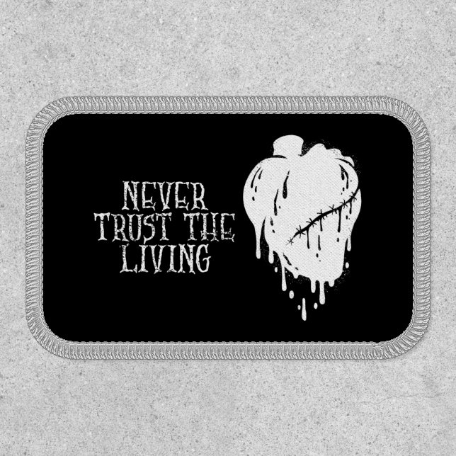 Never Trust The Living Goth Heart Patch (Front)