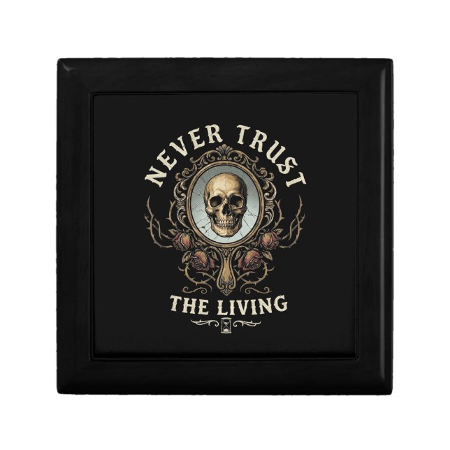 Never Trust the Living Spooky Gothic Retro Gift Box (Front)