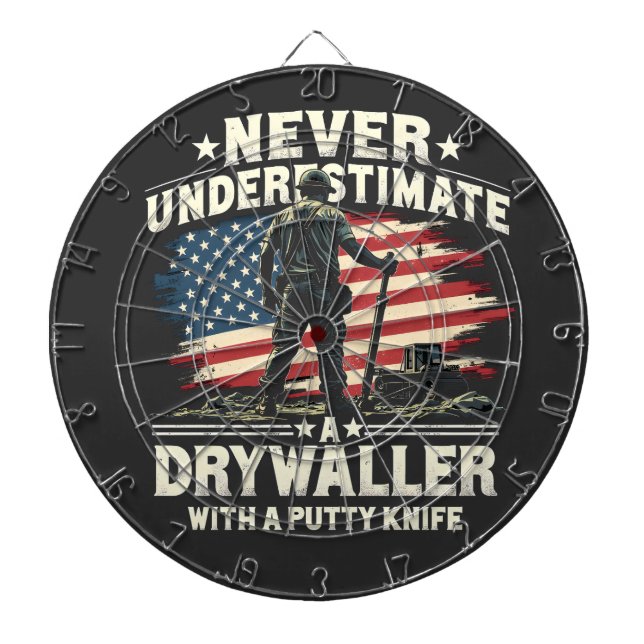 Never Underestimate A Drywaller With a Putty Knife Dart Board (Front)