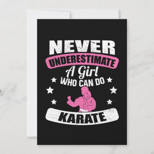 Never Underestimate A Girl Who Can Do Karate Gift Invitation