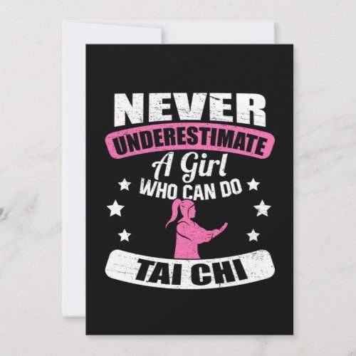 Never Underestimate A Girl Who Can Do Tai Chi Invitation
