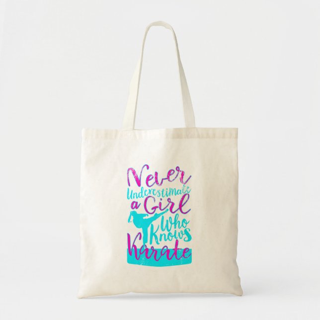 Never Underestimate a Girl Who Knows Karate design Tote Bag (Front)