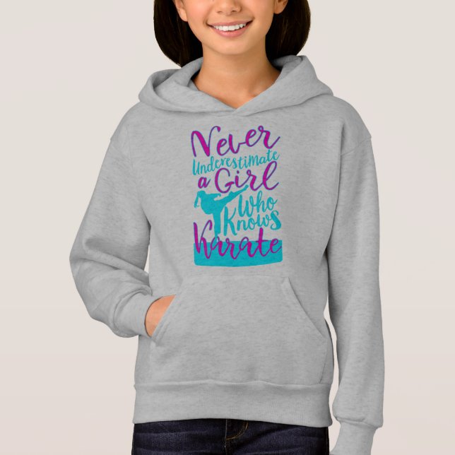 Never Underestimate a Girl Who Knows Karate Hoodie (Front)