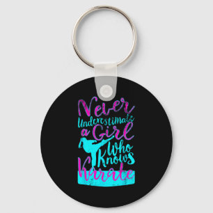 Never Underestimate A Girl Who Knows Karate Quote  Keychain
