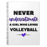 Never underestimate a girl who loves volleyball notebook Never underestimate a girl who loves volleyball notebook