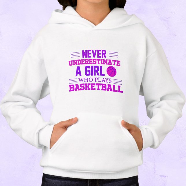 Never Underestimate A Girl Who Plays Basketball   Hoodie (Creator Uploaded)